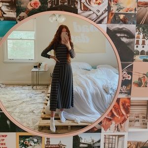 striped midi dress